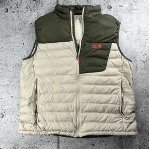 Mountain Hardwear Dynotherm Puffer Vest Men XL Brown Shield Duck Down Outdoor
